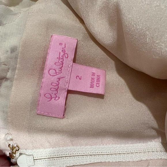 LILLY PULITZER Fulton Foiled Gold Champagne Butterfly Lace Cotton Sheath Dress 2 - Picture 11 of 13